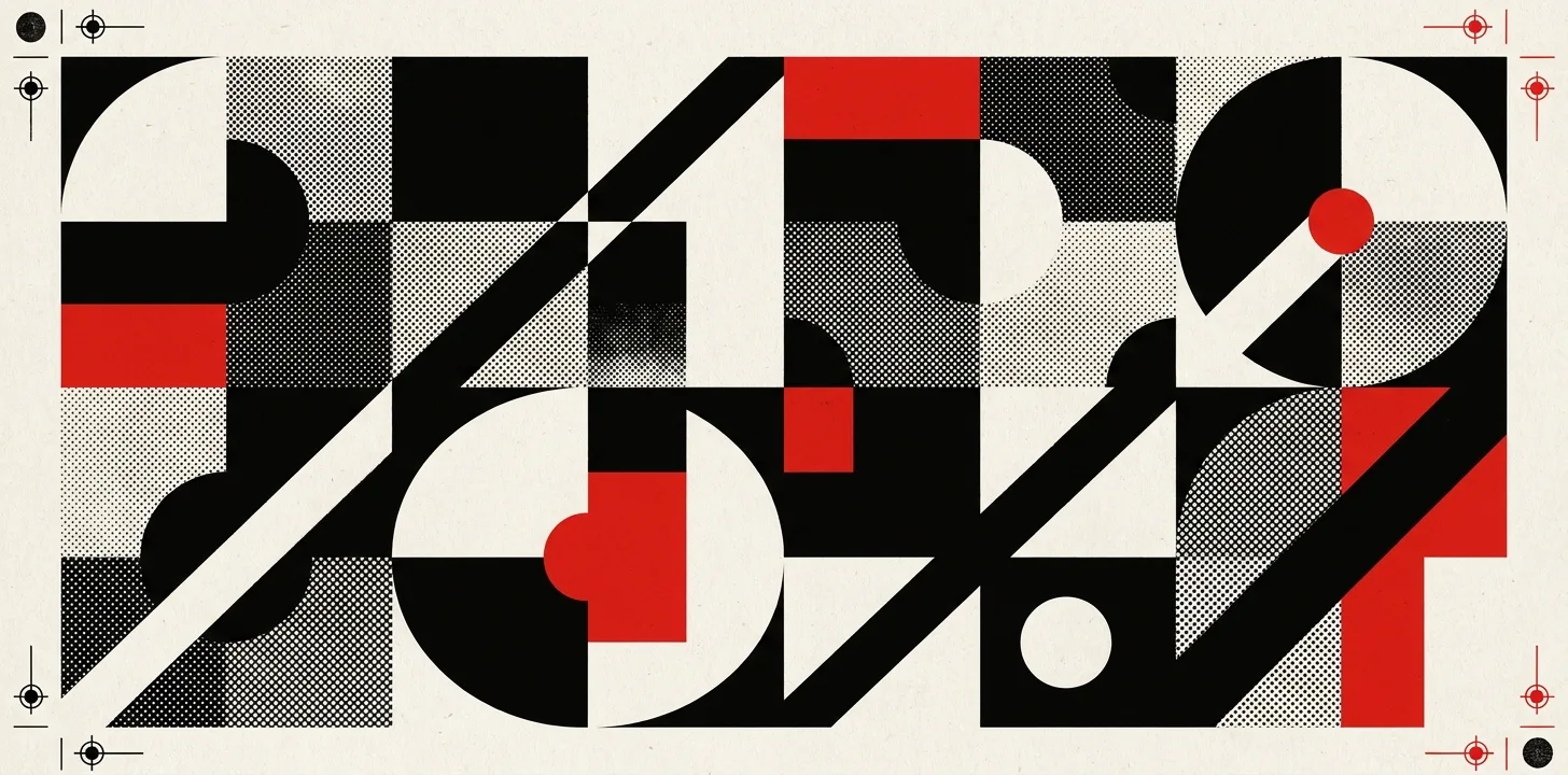 Brutalist geometric design composition